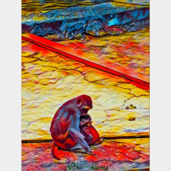  Young Monkey Depend On Mom Image, classified, Myanmar marketplace, Myanmarkt