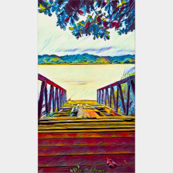  Old Bridge Into River Image, classified, Myanmar marketplace, Myanmarkt