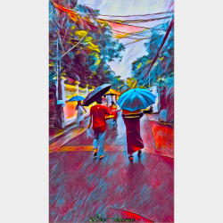  People In The Rain Image, classified, Myanmar marketplace, Myanmarkt